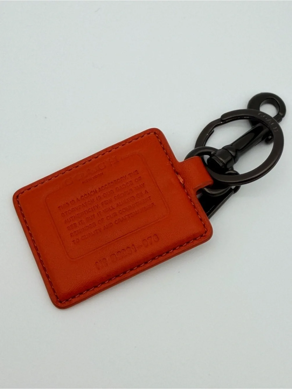 Coach Creed  Square Key Chain Fob - Orange Gunmetal
